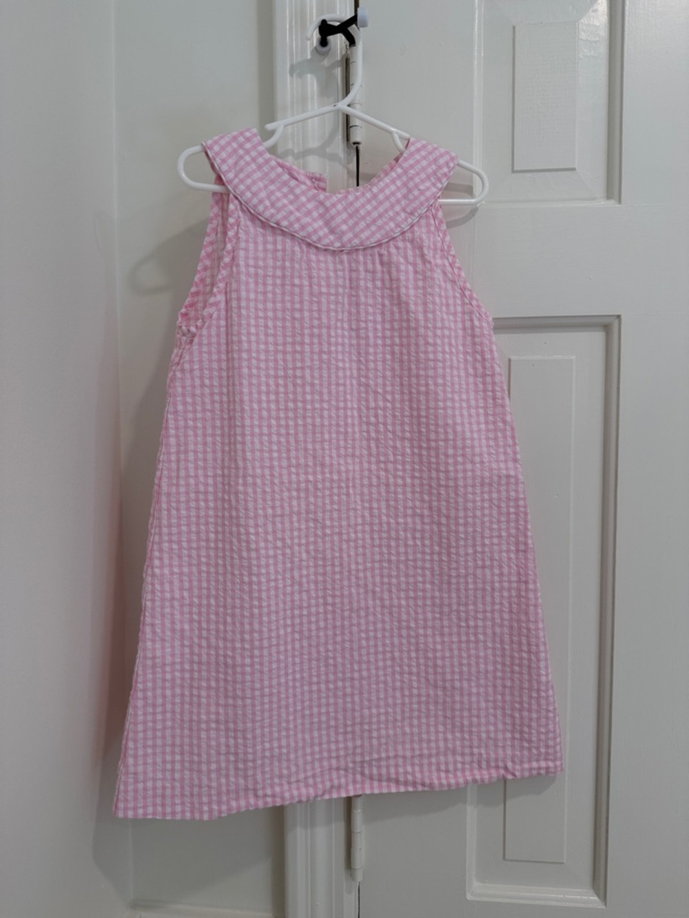 Little English Pink Gingham Sleeveless Seersucker Dress
